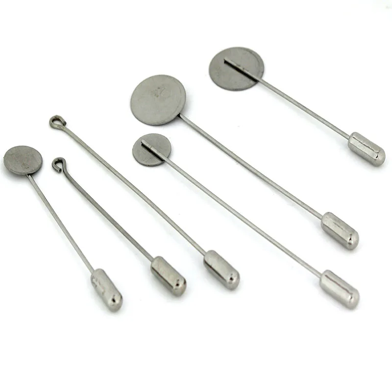 Men Accessories Brooch - 10pcs/Lot 10 15mm Stainless Steel Long