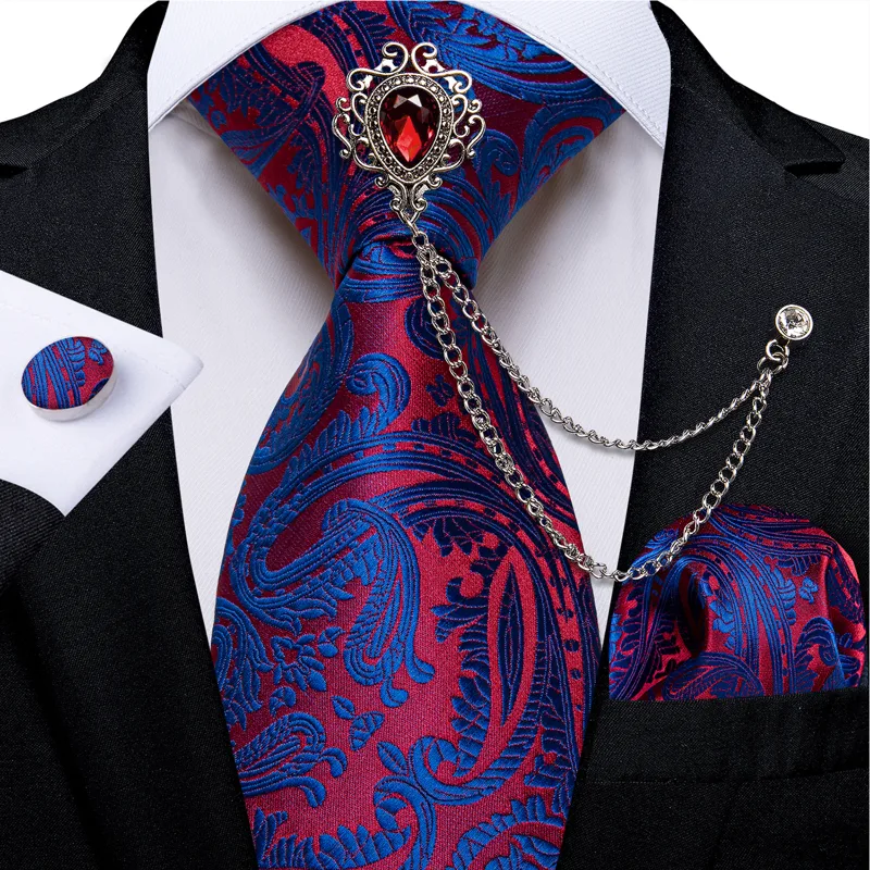 Men Accessories Neck Chain - Men Tie with Luxury Blue Crystal