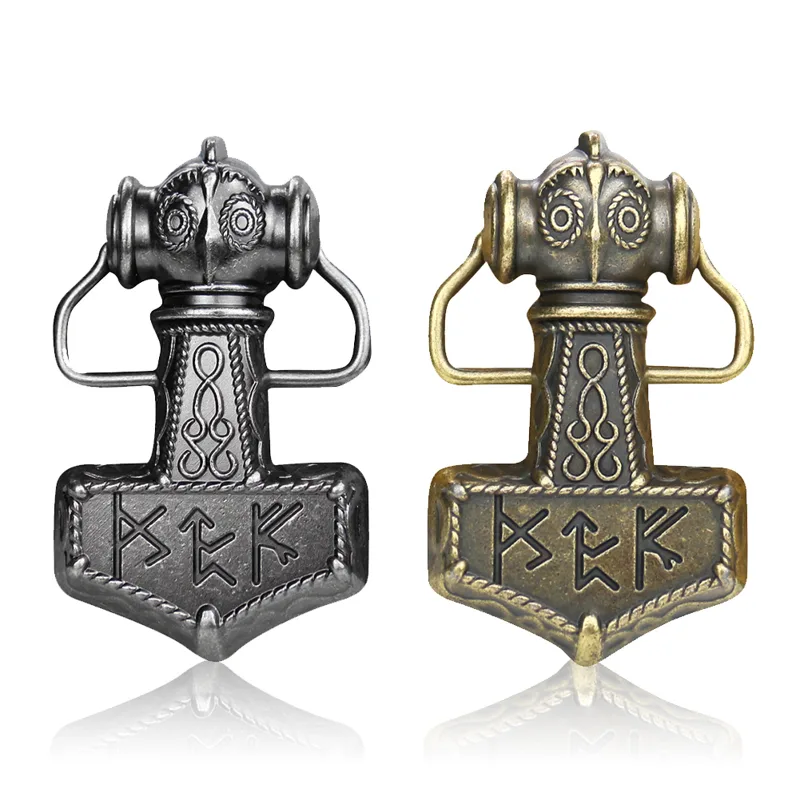 Men'S Viking Accessories - Western Odin Hammer Belt Buckle Northern