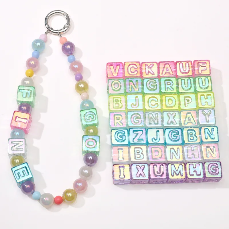 Men Accessories Earrings - 10Pcs beading Colorful Clear Letter Beads