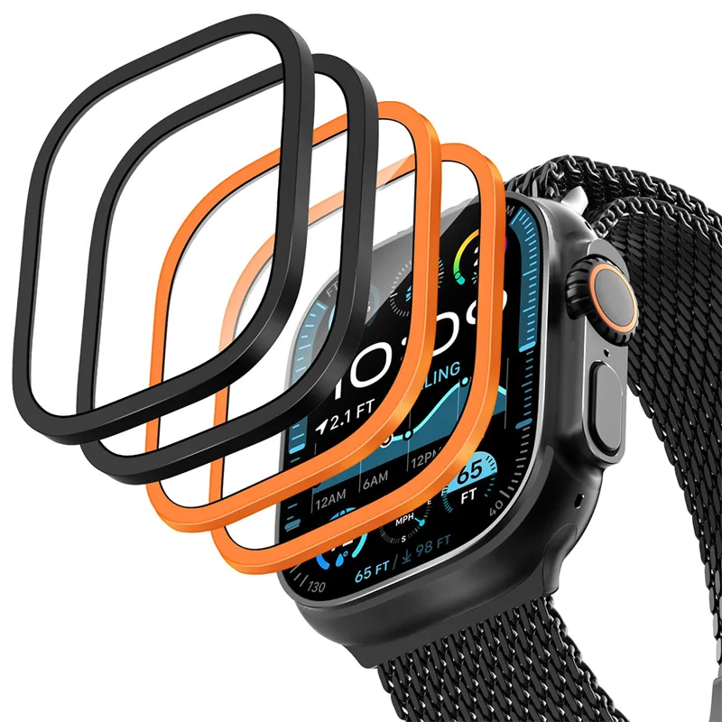 Men'S Accessories Watches - 2PCS Titanium Metal Frame for Apple
