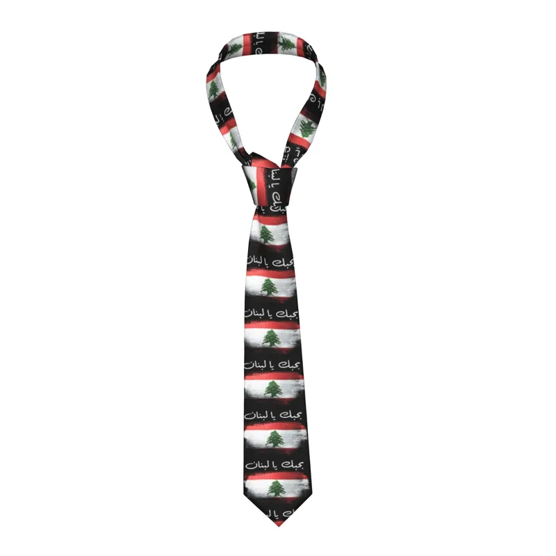 Men Accessories Lebanon - Flag of Lebanon Tie Retro Casual