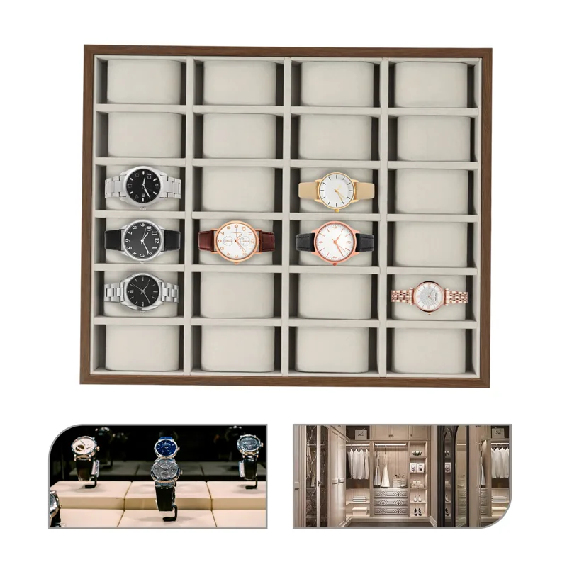 Cufflink Box Set - 24 Slot Watch Box Watch Organizer