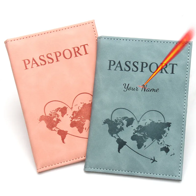 Passport Wallet Rfid - Lovely Map Passport Cover Fashion Travel