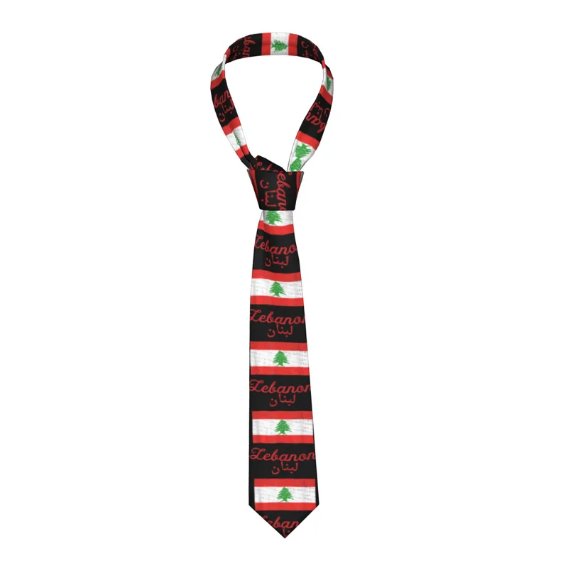 Men Accessories Lebanon - Lebanon Flag Tie Retro Casual Neck