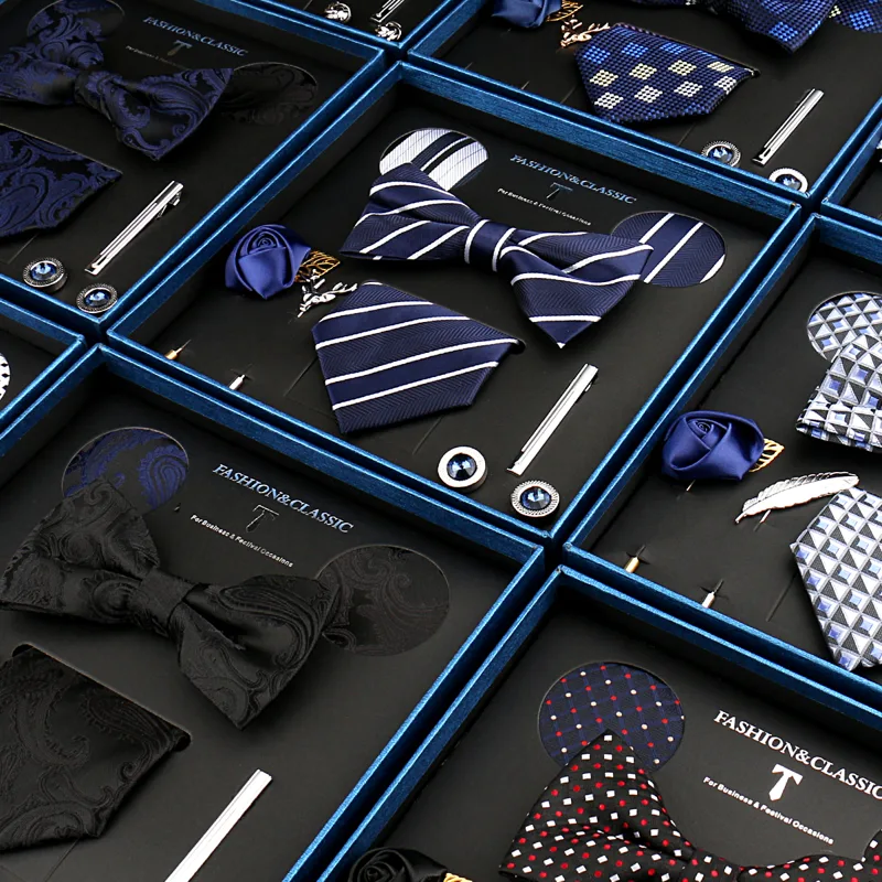 Cufflink Box Set - Classic Silk Neck Tie Set For