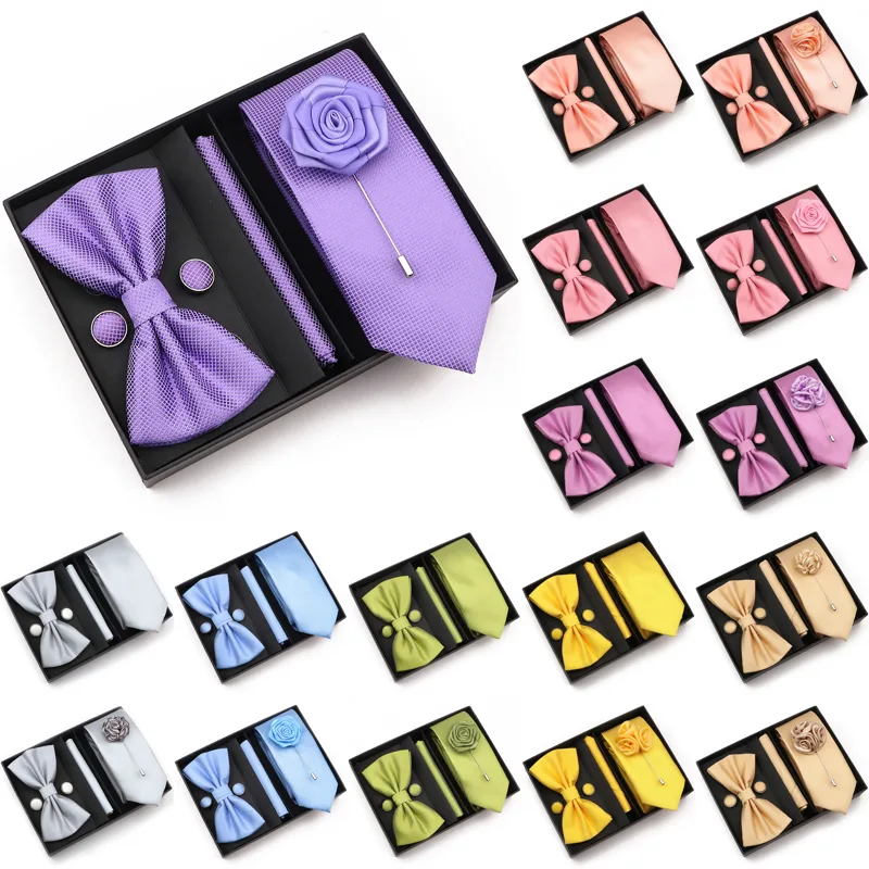 Cufflink Box Set - New Style Tie Set Solid Color