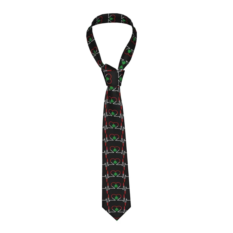 Men Accessories Lebanon - Heartbeat ECG Lebanon Tie Lebanese Country