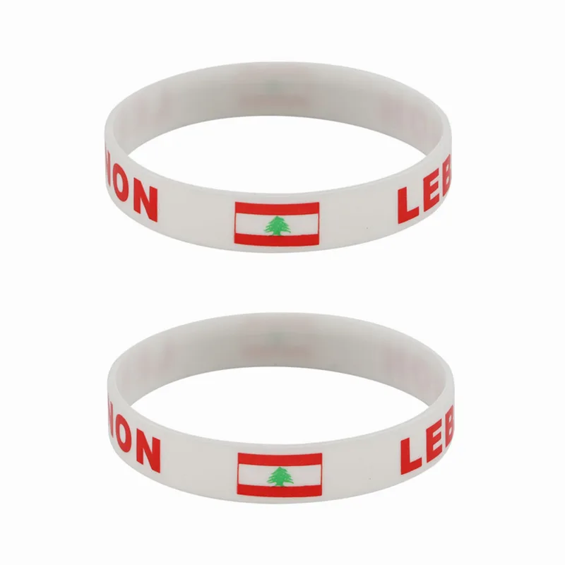 Men Accessories Lebanon - 2pcs Lebanon Flag Silicone Bracelets Sports
