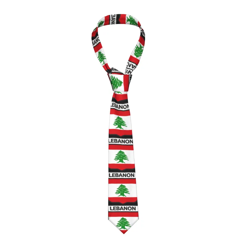 Men Accessories Lebanon - Lebanon Emblem Lebanese Flag Tie Pattern