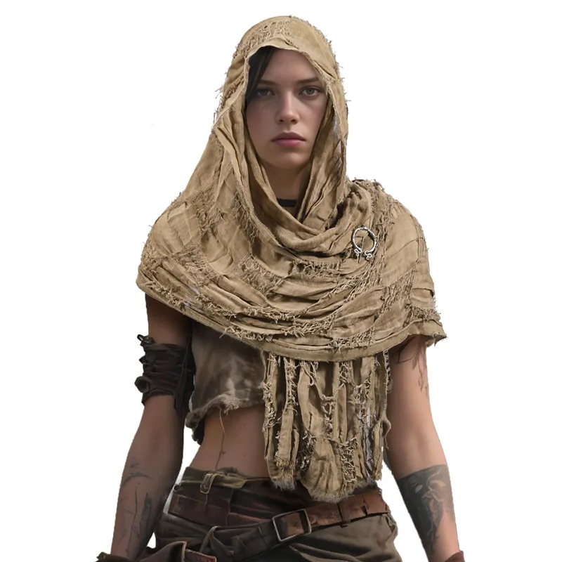 Men'S Viking Accessories - Dune Costume Post Apocalyptic Hooded Cloak