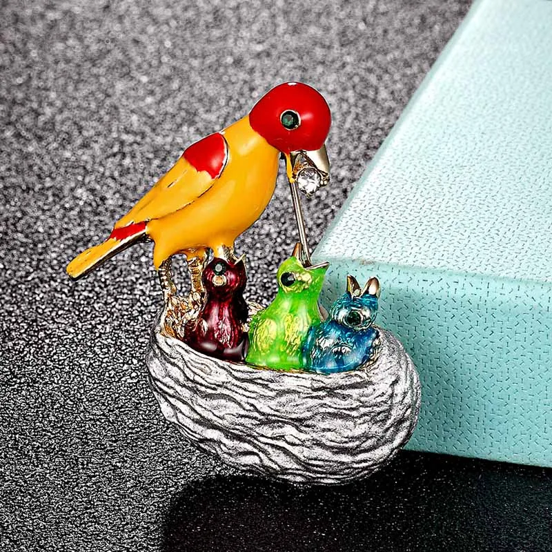 Men Accessories Bouquet - Zlxgirl Enamel Birds Brooches Men Statement