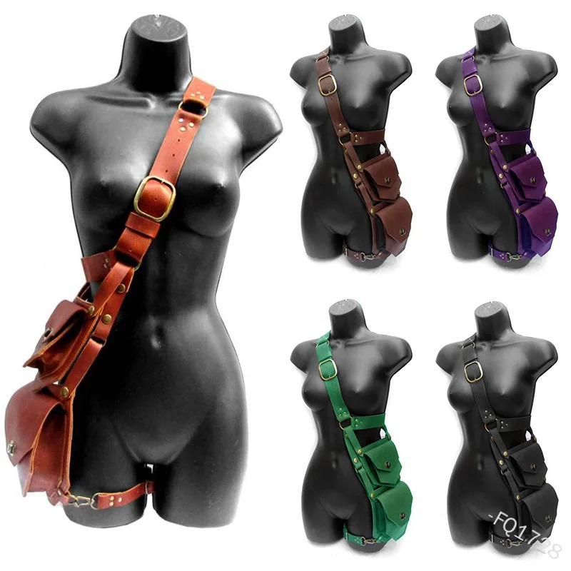 Men'S Viking Accessories - Medieval Pouch Bag Belt Leather Saddle