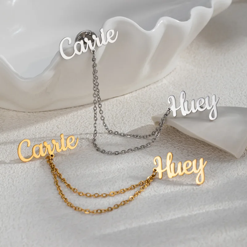 Men Accessories Brooch - Fashion 2 Names DIY Customized Pins