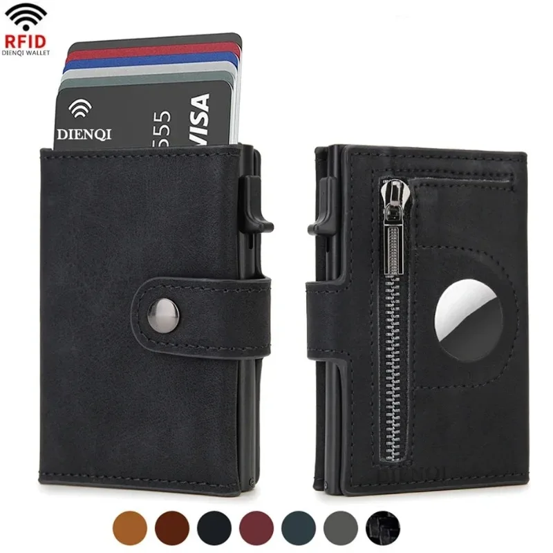 Coin Holder Men - 2PCS Vintage PU RFID Blocking Wallet