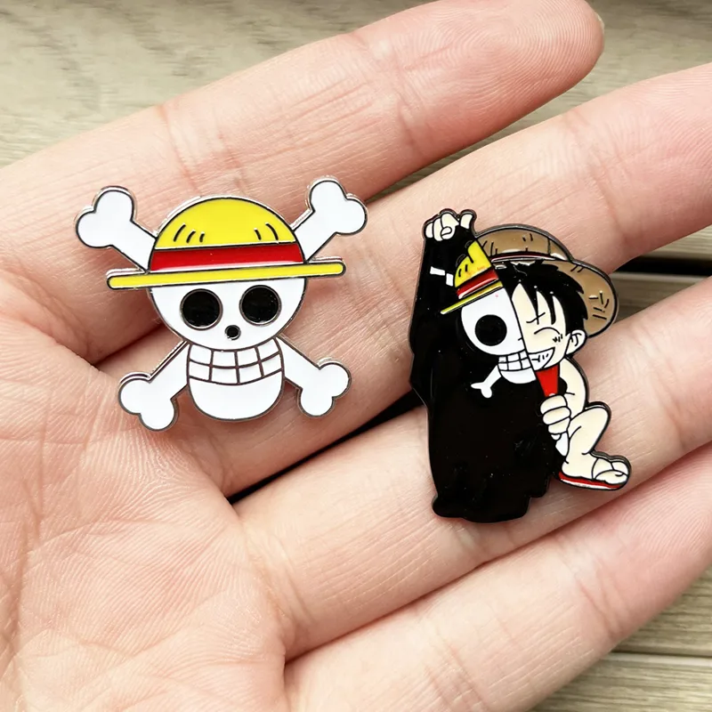 Men Accessories Brooch - 2026 New 2pcs Cute Luffy Anime