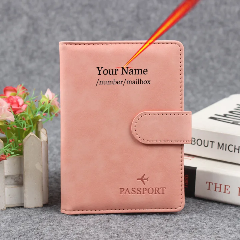 Passport Wallet Rfid - Magnetic Button Passport Cover Customize Name