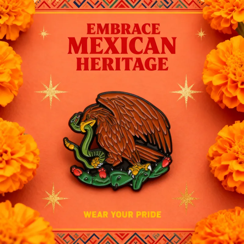 Men Accessories Brooch - Mexican Eagle Enamel Pin Mexico Flag