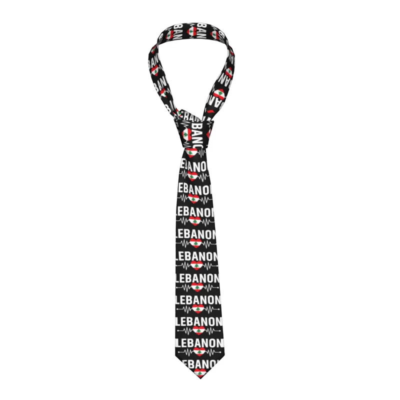 Men Accessories Lebanon - Lebanon Heartbeat Lebanese Flag Tie Design