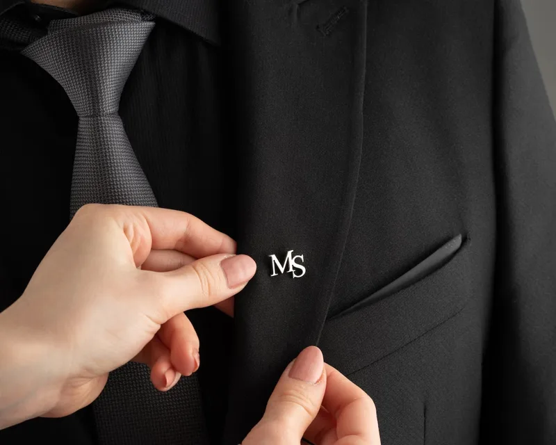 Men Accessories Brooch - Personalized Initials Jacket Lapel Pin Unique