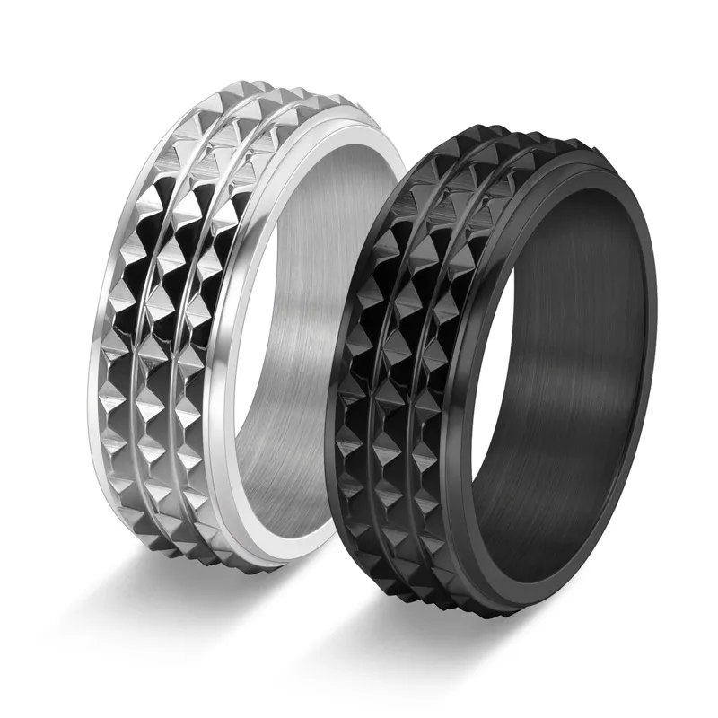 Men'S Accessories Jewelry Egypt - Egypt Pyramid Fidget Spinner Men Rings