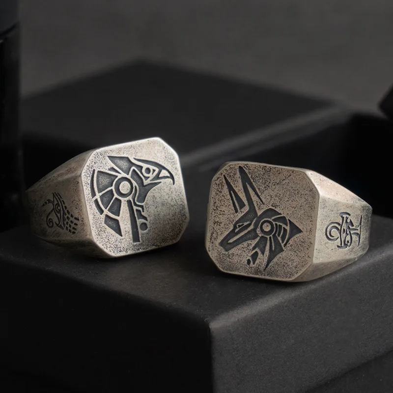 Men'S Accessories Jewelry Egypt - Retro Egypt Anubis Horus Ring For