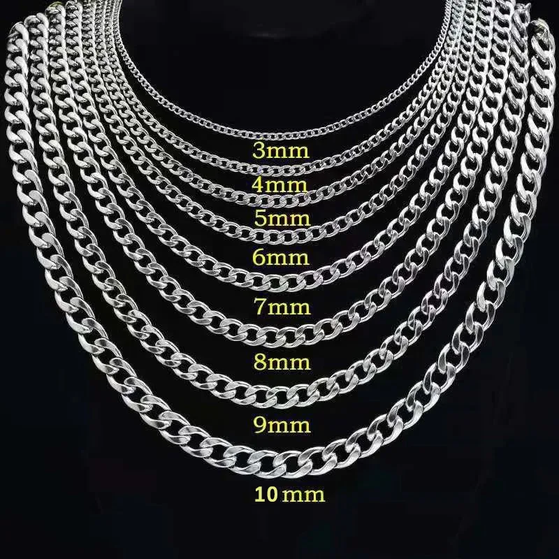 Men Accessories Neck Chain - 925 sterling silver plated Flat Cuban