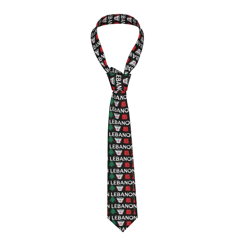 Men Accessories Lebanon - Mens Tie Lebanon Flag Neck Ties