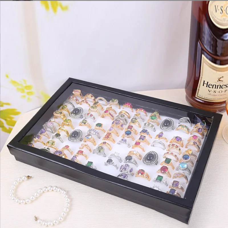 Cufflink Box Set - 100-position Ring Box Sponge Suede Ring
