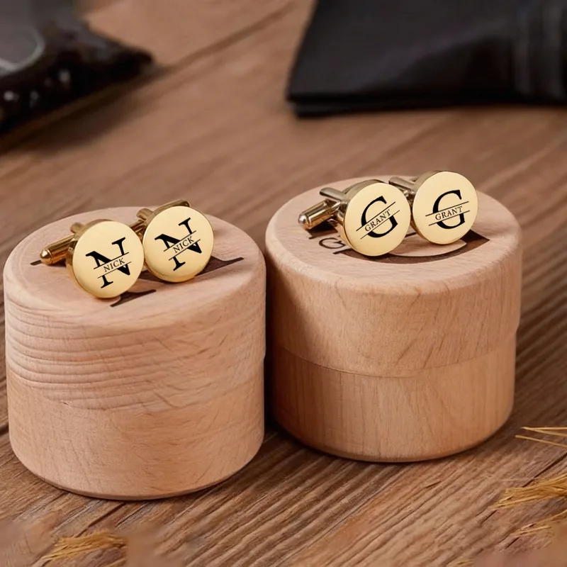 Cufflink Box Set - Personalized Wedding Cufflinks for Gold Cufflinks,