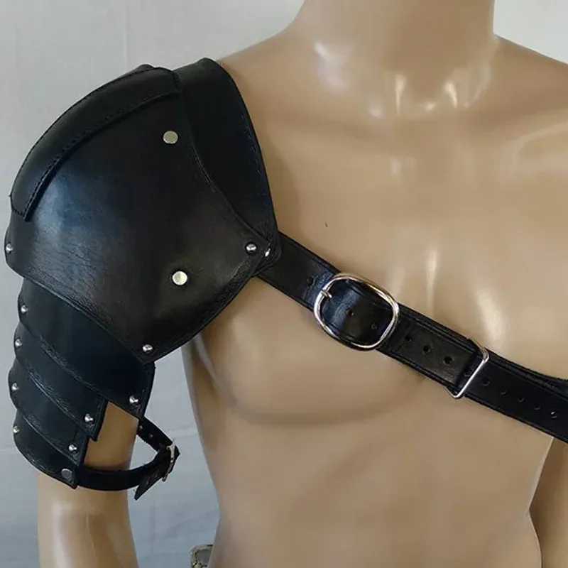 Men'S Viking Accessories - Medieval Leather Shoulder Armor Pauldrons Viking