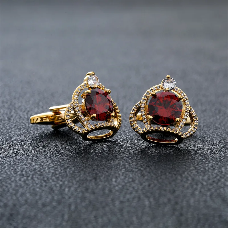 Men'S Accessories High End - Men's Cufflinks Crown Zircon Rhinestones High-end
