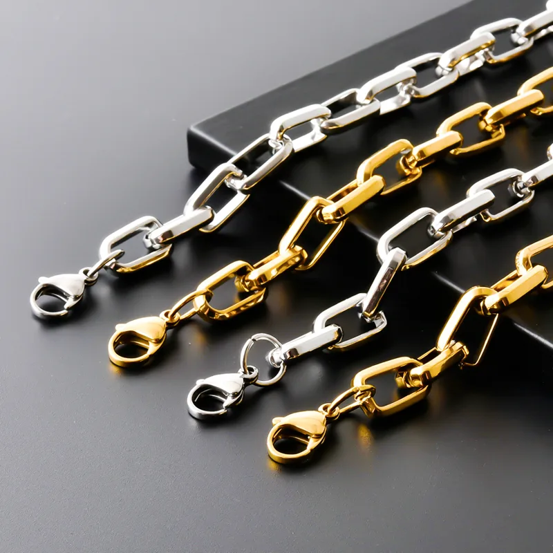 Men Accessories Neck Chain - Statement Hombre Jewelry Rectangle Chains Around