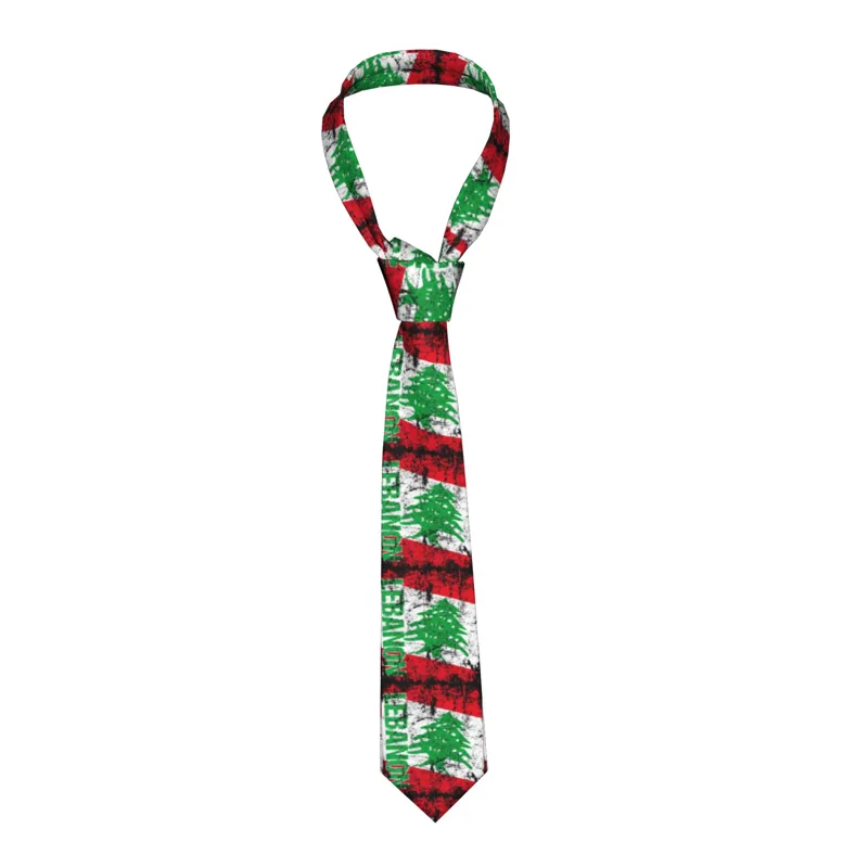 Men Accessories Lebanon - Vintage Distressed Lebanon Flag Tie Daily