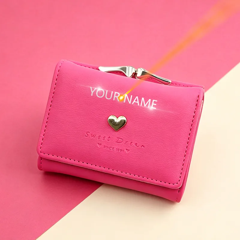 Coin Holder Men - New Short Women Wallets Name Engraving