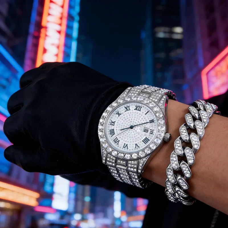 1 Hip-hop Full Diamond Silver  - Men'S Accessories Watches recension och pris
