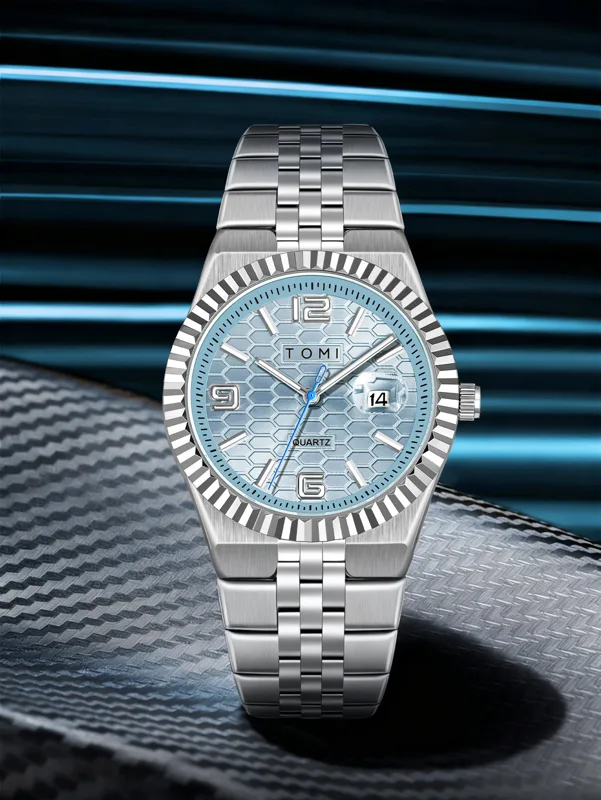 TOMI Luxury Men's Watch Steel  - Cufflink Box Set recension och pris