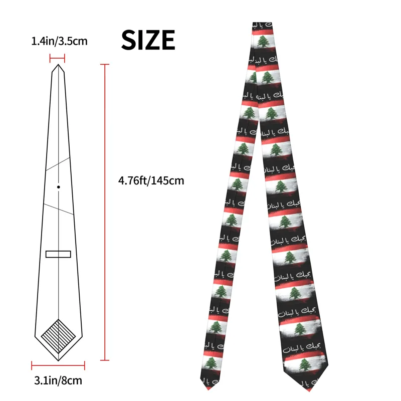 Flag of Lebanon Tie  Retro Cas - Men Accessories Lebanon recension och pris