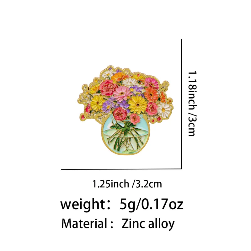 Cute Bouquet Girl Enamel Pin L - Men Accessories Bouquet recension och pris
