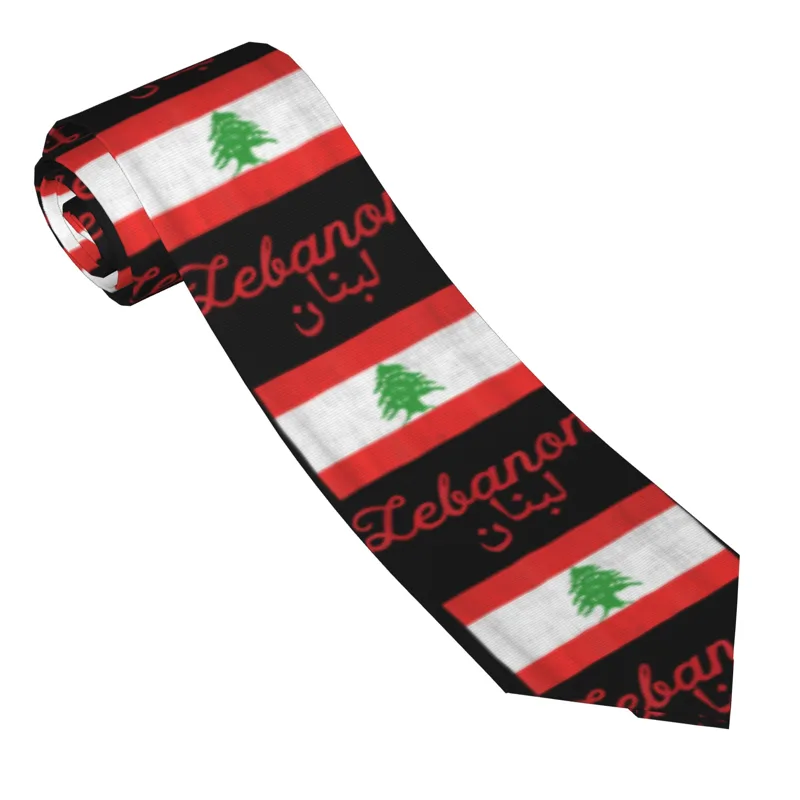 Lebanon Flag Tie  Retro Casual - Men Accessories Lebanon recension och pris