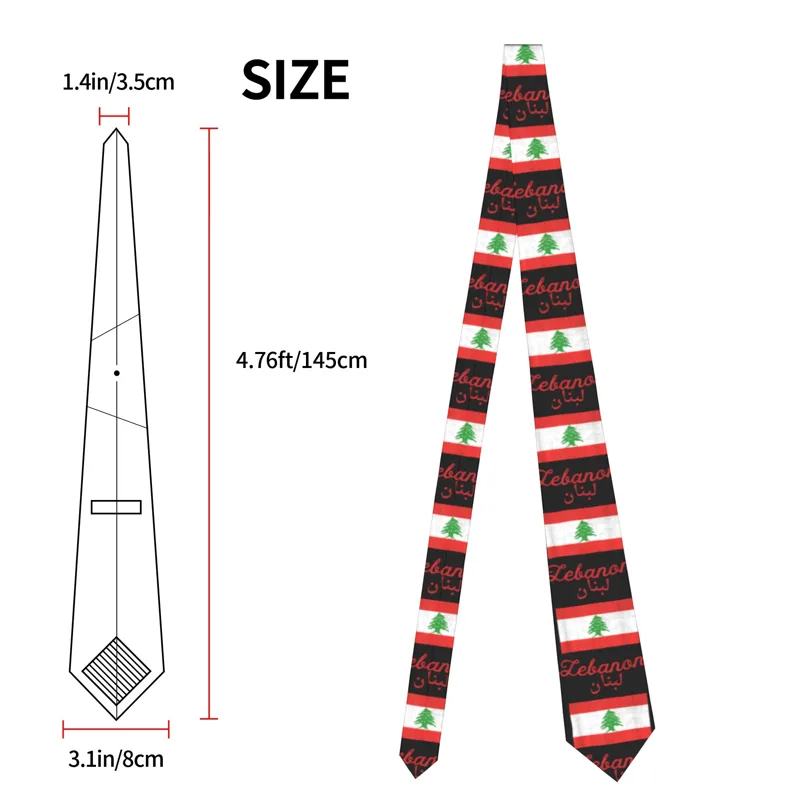 Lebanon Flag Tie  Retro Casual - Men Accessories Lebanon recension och pris