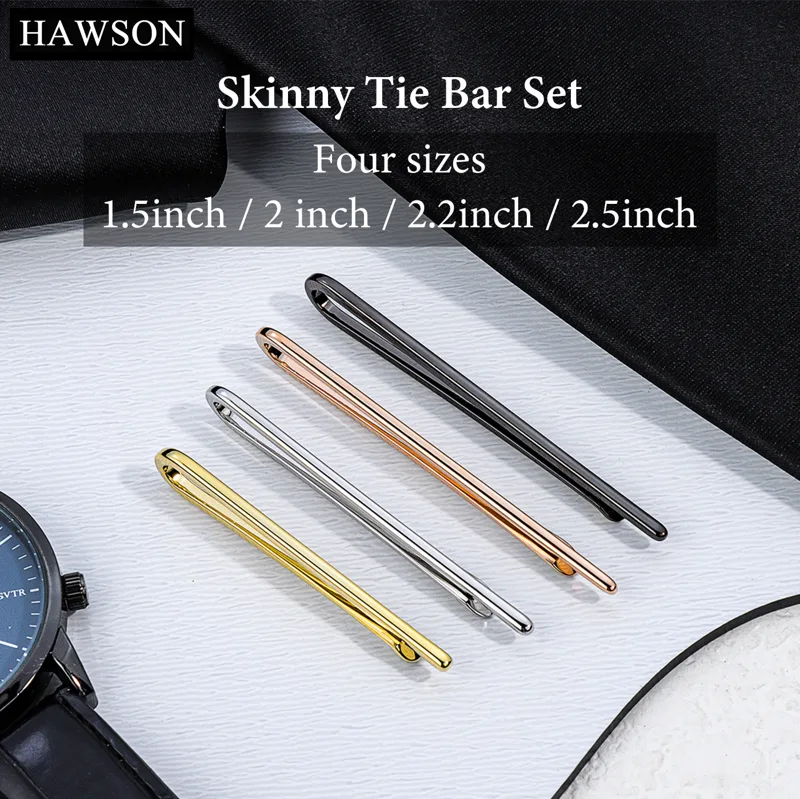 HAWSON Tie Clips for Men 4Pcs  - Cufflink Box Set recension och pris