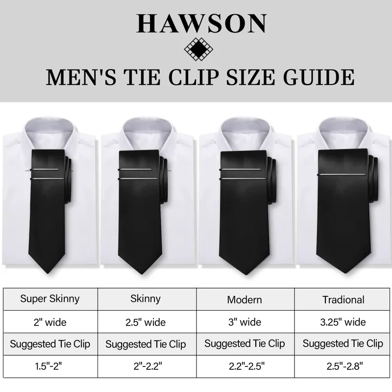 HAWSON Tie Clips for Men 4Pcs  - Cufflink Box Set recension och pris