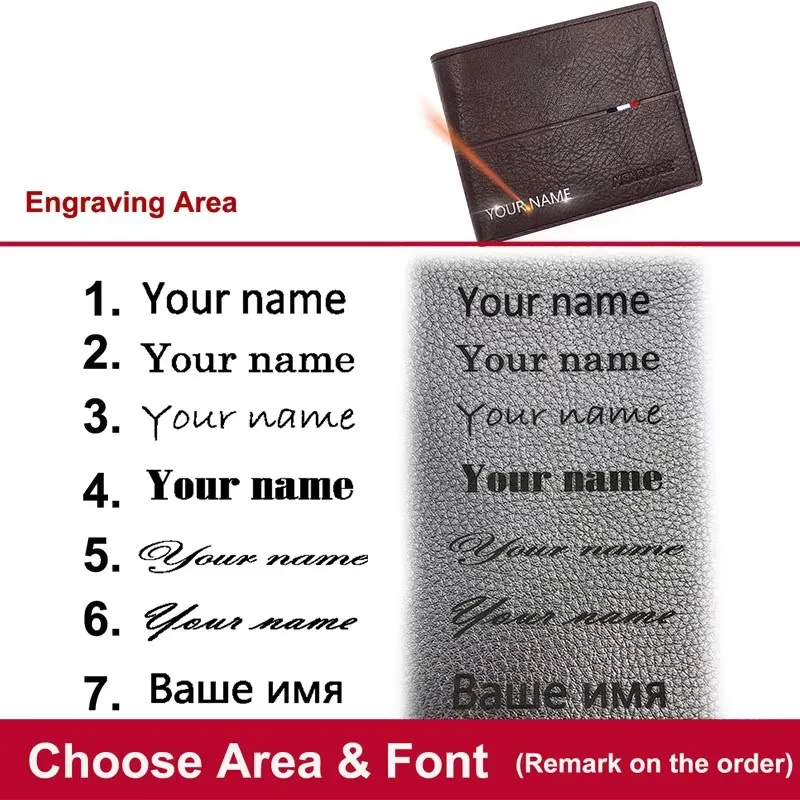 Name Engraving Short Men's Wal - Coin Holder Men recension och pris