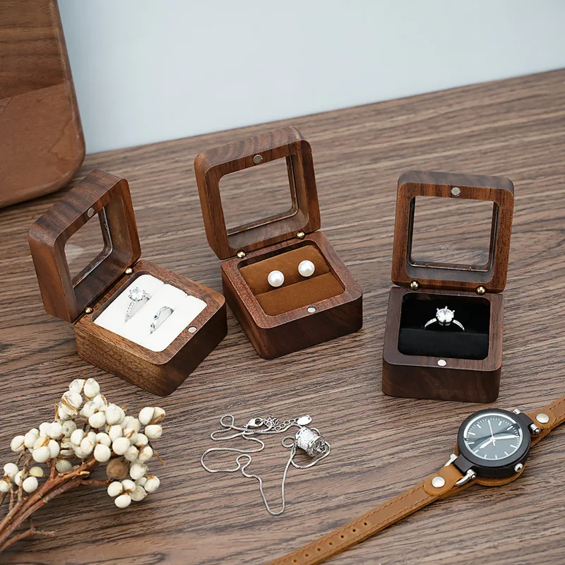 Black Walnut Solid Ring Box Si - Cufflink Box Set recension och pris