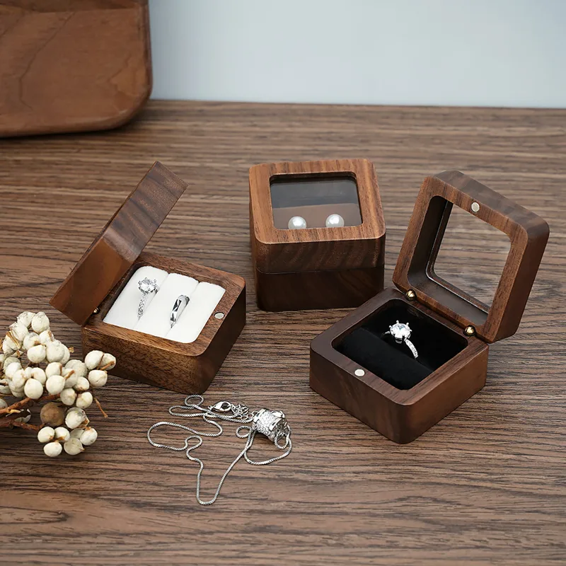 Black Walnut Solid Ring Box Si - Cufflink Box Set recension och pris