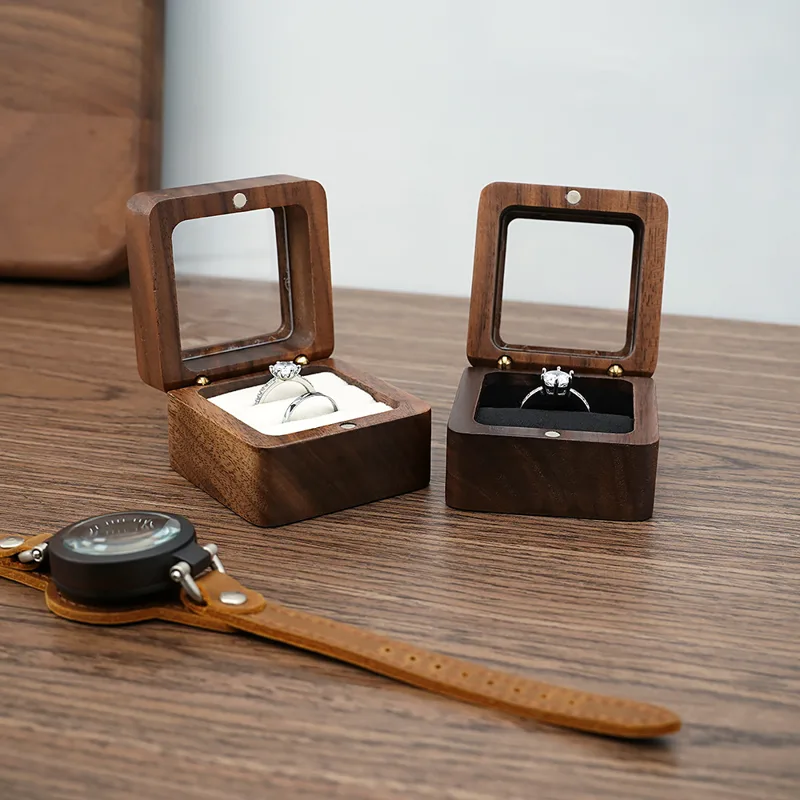 Black Walnut Solid Ring Box Si - Cufflink Box Set recension och pris