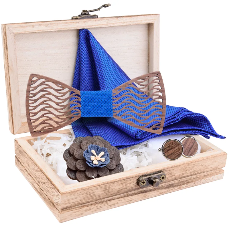 Flral Mens Wood Bow Tie Set Me - Cufflink Box Set recension och pris