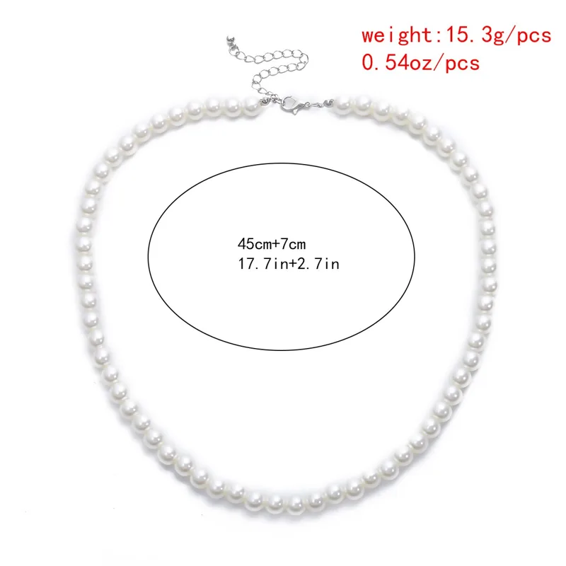 Simple Imitation-Pearl Beaded  - Men Accessories Neck Chain recension och pris