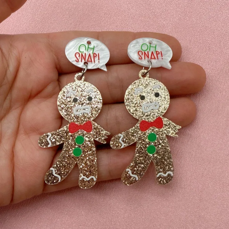 10pcs Cute Christmas Gingerbre - Men Accessories Earrings recension och pris